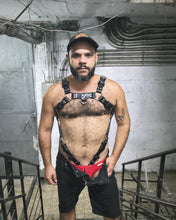 Load image into Gallery viewer, Black leather full upper body harness classic bulldog
