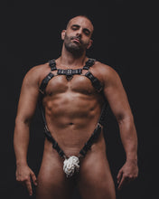 Load image into Gallery viewer, Full upper body black leather harness
